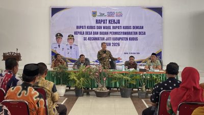 Hadapi Transisi Pemerintahan Desa hingga Mitigasi Bencana, Bupati Kudus Gelar Rapat Kerja Bersama Kades dan BPD se-Kecamatan Jati
